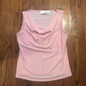 Worthington women’s pink sleeveless drape top med